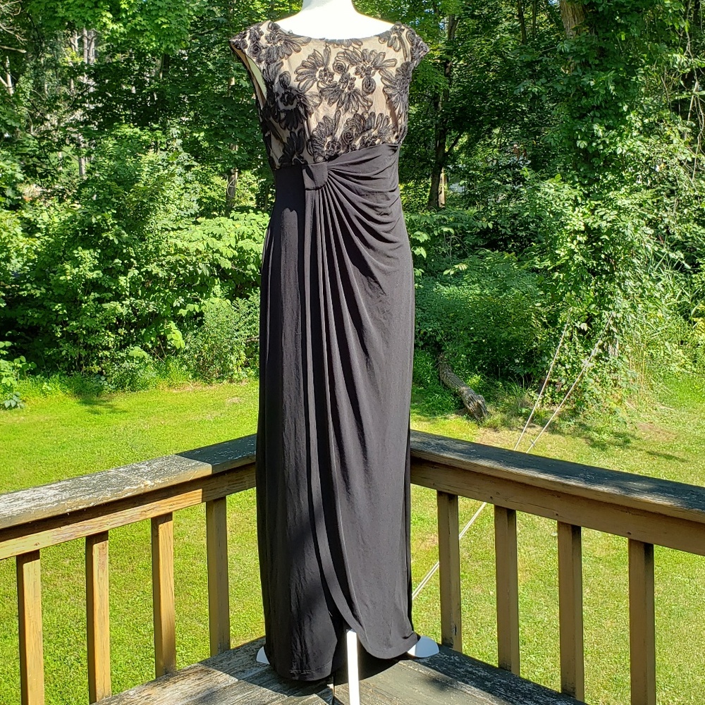 NWT Connected Apparel Black Nude Evening dress